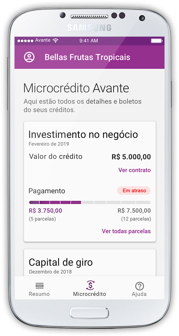 Microcrédito Avante - Design MVP